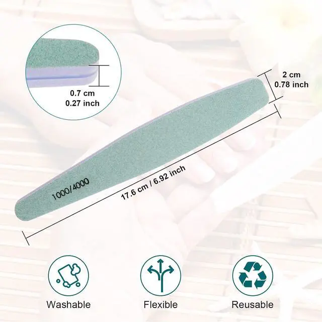 Alt view image 5 of 7 - Diesisa 15pcs 1000/4000 Grit Nail Files for Natural Nails, Emery Boards for Natural Files, Double-Sided Nail Buffering Manicure Pedicure Nail Supplies Tools for Toenail Fingernail for Home & Salon