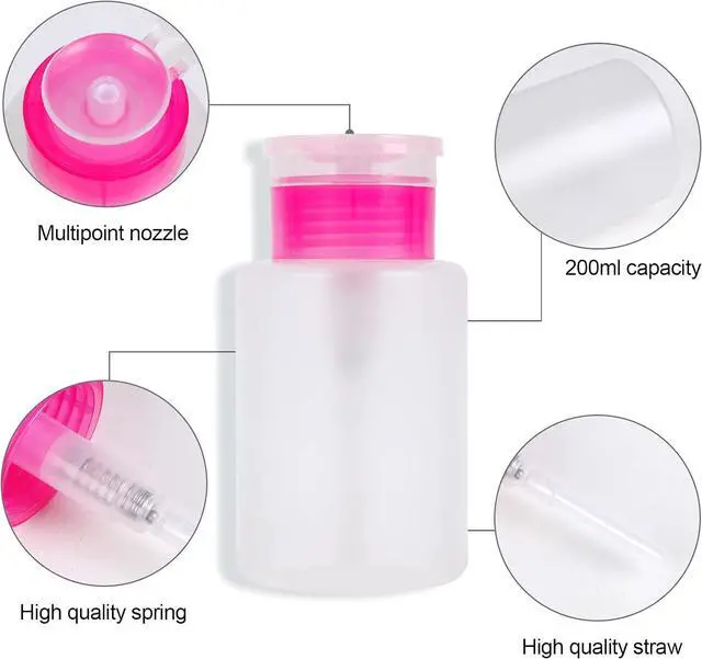 Alt view image 4 of 7 - 400 Pieces Nail Cotton Pads,1 Pull-Down Pump Dispenser Bottle,Super Absorbent Soft Non-Woven Eyelash Glue Wipes,Nail Polish dehumidifier for Eyelash Extension Products and Nail Oil Bottle(Pink White)