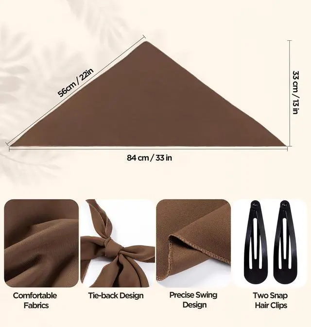 Alt view image 2 of 7 - HBselect 4PCS Bandanas for Women Triangle Head Scarf Tie-Back Headband | Triangle Hair Scarf, Head Kerchief for Girls and Women, Head Bands for Yoga, Soft & Breathable, 2 Snap Hair Pins