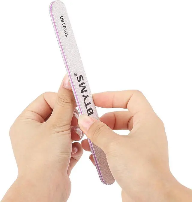Alt view image 4 of 6 - BTYMS 25Pcs Nail Files 100/180 Grit Double Sided Emery Board Nail Buffering Files for Acrylic and Natural Nails