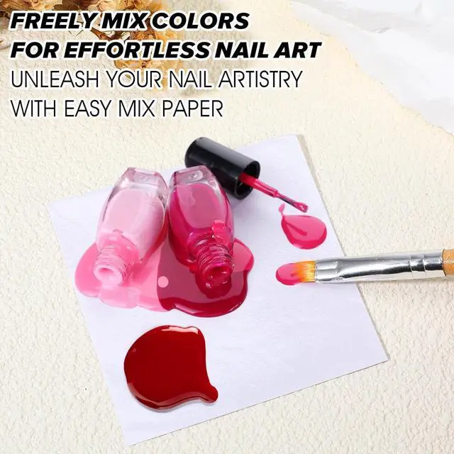 Alt view image 4 of 7 - Nogeqi 50 Sheets Nail Art Palette Paper, Disposable Gel Nail Polish Palette, Makeup Mixing Palette, Nail Paper Sheets, Disposable Nail Mats, Nail Pallet for Nail Art Mixing Tool Nail Supplies