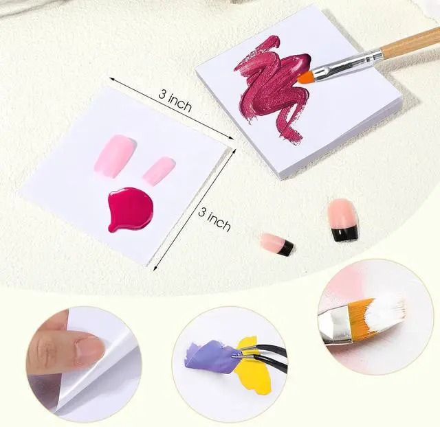 Alt view image 3 of 7 - Nogeqi 50 Sheets Nail Art Palette Paper, Disposable Gel Nail Polish Palette, Makeup Mixing Palette, Nail Paper Sheets, Disposable Nail Mats, Nail Pallet for Nail Art Mixing Tool Nail Supplies
