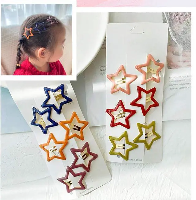 Alt view image 2 of 6 - Pinksee 12 Pcs Metal Snap Hair Clips Star Hair Barrettes Hair Accessories for Women Girls (Star)