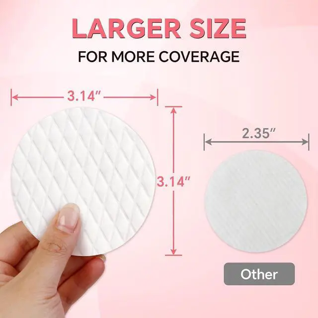Alt view image 2 of 6 - ICOTLE Extra Large Cotton Rounds, 100% Pure Cotton Pads, 3.14 Inch Soft Lint-Free Facial Cleansing Pads for Makeup Removal, Toner Application, Nail Polish Removal and Daily Skincare, 100 Count