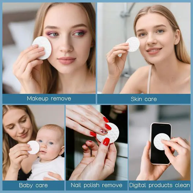 Alt view image 5 of 6 - Travel Size Cotton Rounds Individually Wrapped Cotton Rounds Bulk Makeup Cotton Pads Soft for Most Skin Types Personal Care Kit Hotel Amenities (2 Pcs/Set, 50 Sets in Total)