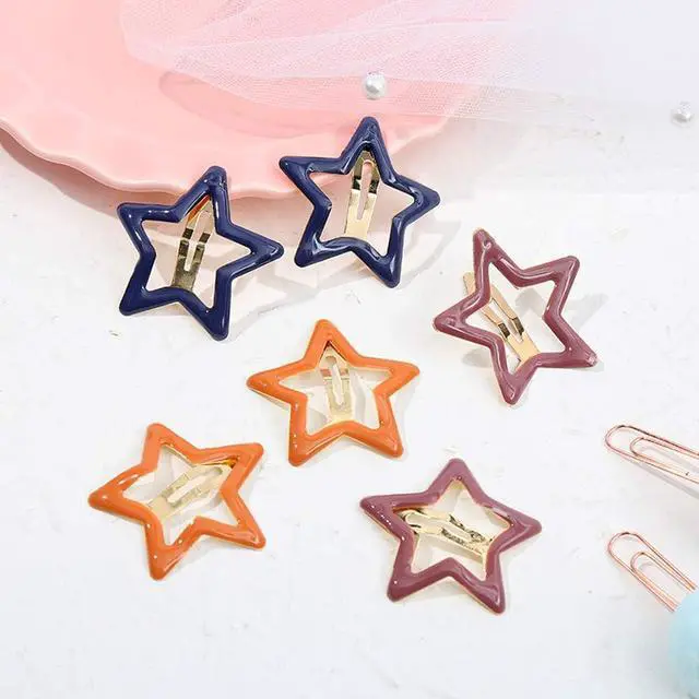 Alt view image 3 of 6 - Pinksee 12 Pcs Metal Snap Hair Clips Star Hair Barrettes Hair Accessories for Women Girls (Star)
