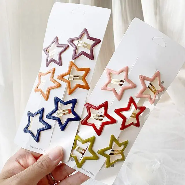 Alt view image 5 of 6 - Pinksee 12 Pcs Metal Snap Hair Clips Star Hair Barrettes Hair Accessories for Women Girls (Star)