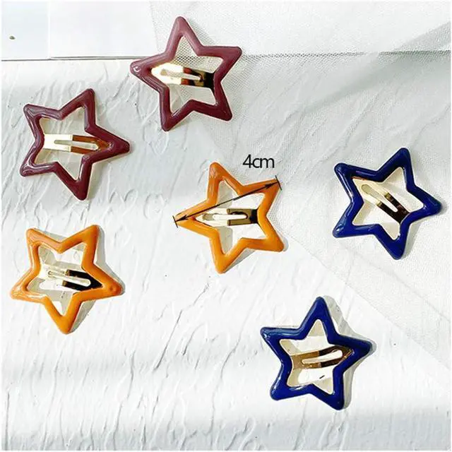 Alt view image 6 of 6 - Pinksee 12 Pcs Metal Snap Hair Clips Star Hair Barrettes Hair Accessories for Women Girls (Star)