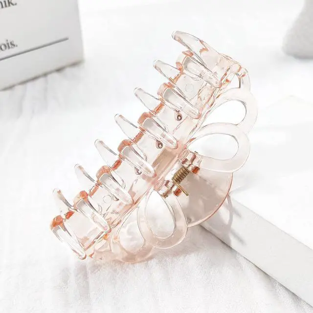 Alt view image 4 of 7 - Bphne 4 Pack Clear Hair Clips for Women 3.5 Inch Butterfly Banana Clips, Non Slip Strong Hold Jaw Clamps, Transparent Hair Clips for Thick or Thin Hair