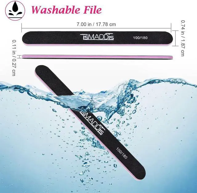 Alt view image 2 of 7 - 20Pack Nail Files, TsMADDTs Double Sided Emery Board 100 180 Grit Manicure File for Natural Acrylic Artificial Nails for Girls Women Men