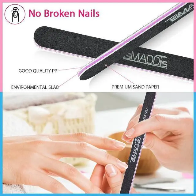 Alt view image 4 of 7 - 20Pack Nail Files, TsMADDTs Double Sided Emery Board 100 180 Grit Manicure File for Natural Acrylic Artificial Nails for Girls Women Men