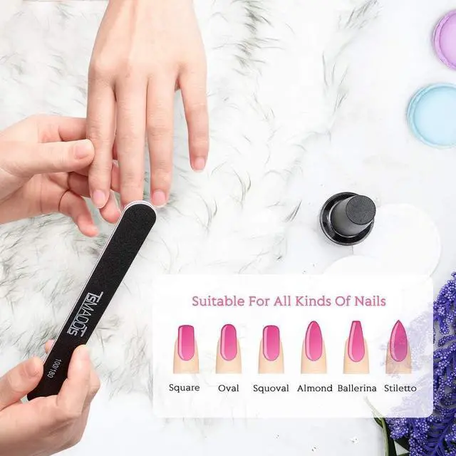 Alt view image 7 of 7 - 20Pack Nail Files, TsMADDTs Double Sided Emery Board 100 180 Grit Manicure File for Natural Acrylic Artificial Nails for Girls Women Men