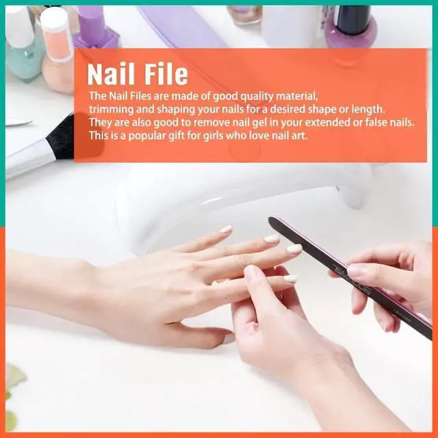 Alt view image 5 of 7 - 20Pack Nail Files, TsMADDTs Double Sided Emery Board 100 180 Grit Manicure File for Natural Acrylic Artificial Nails for Girls Women Men