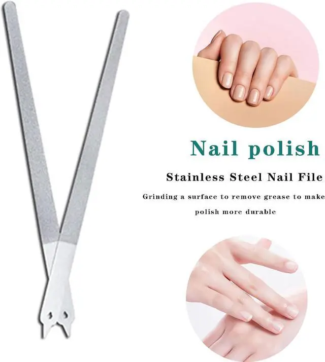 Alt view image 3 of 6 - 4PC 8 Diamond Dust Nail File - Stainless Steel Nail Dresser - 2PC 9 INCH & 2PC 6INCH