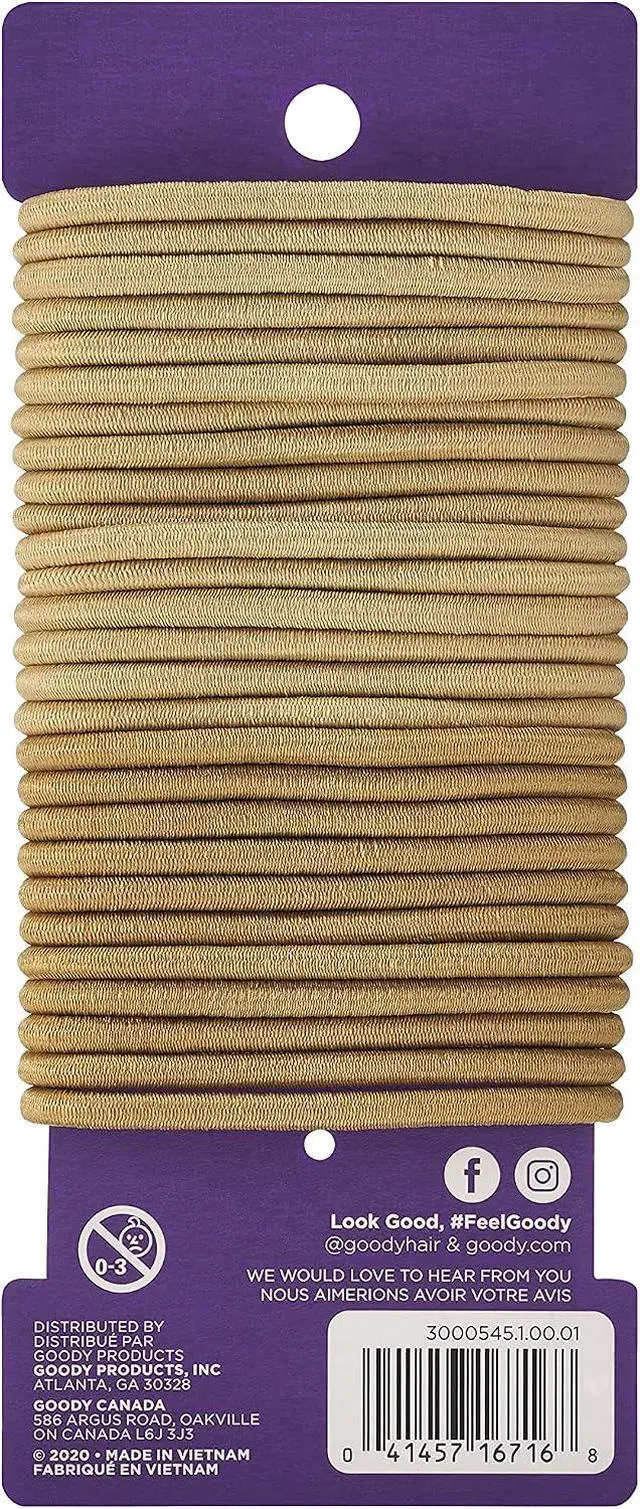 Alt view image 2 of 6 - Goody Ouchless Elastic Hair Tie - 32 Count, Blonde - 4MM for Medium Hair - Slideproof Pain-Free Hair Accessories for Men, Women, Boys, and Girls - Perfect for Long Lasting Braids, Ponytails, and More