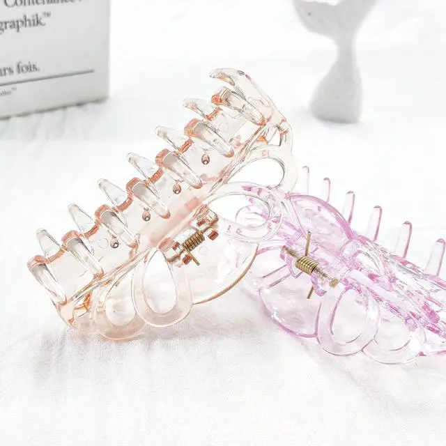 Alt view image 7 of 7 - Bphne 4 Pack Clear Hair Clips for Women 3.5 Inch Butterfly Banana Clips, Non Slip Strong Hold Jaw Clamps, Transparent Hair Clips for Thick or Thin Hair