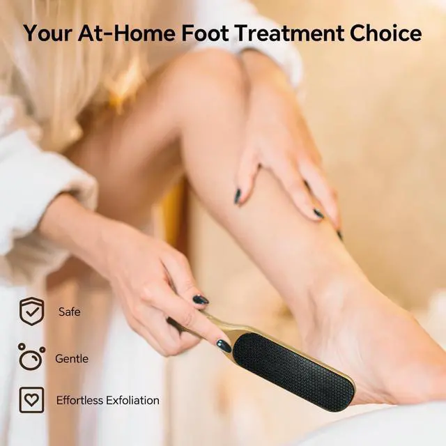 Alt view image 4 of 6 - Nano Glass Foot File, Foot Callus Remover, Double Sided Pedicure Tools for Feet, Dual Use of Dry and Wet, Professional Hygienic Foot Scrubber to Achieve Smooth, Silky Feet Instantly (Golden)
