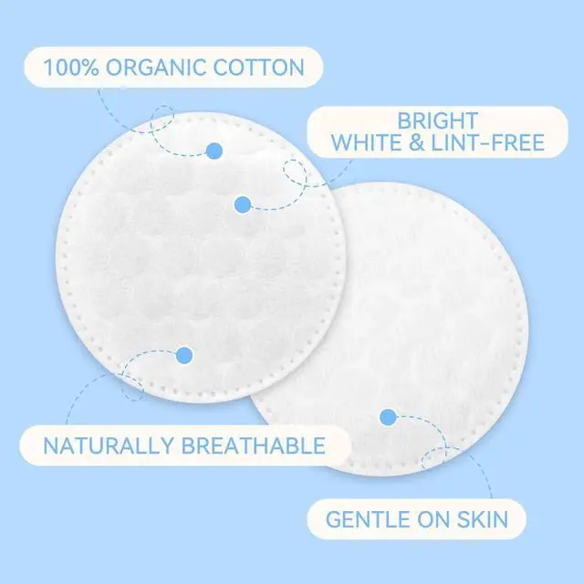 Alt view image 4 of 7 - Premium Cotton Rounds for Face (500 Count) | Makeup Remover Pads, 100% Pure Cotton, Chemical Free, For Sensitive Skin