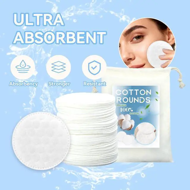 Alt view image 6 of 7 - Premium Cotton Rounds for Face (500 Count) | Makeup Remover Pads, 100% Pure Cotton, Chemical Free, For Sensitive Skin