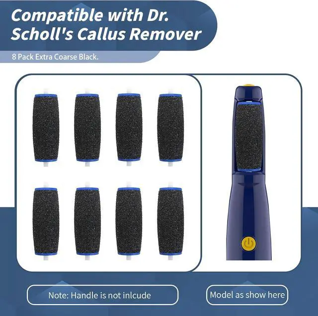 Alt view image 6 of 7 - 8 pcs Replacement Roller Compatible with Dr. Scholl's | Callus Remover Electronic Foot File-Extra Coarse,Perfect for Travel,for Women&Men