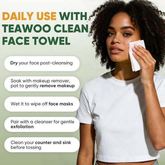 Alt view image 6 of 7 - Face Towels Disposable, 5 * 10 Travel Pack, Double-Sided Facial Towelettes | 100% Viscose Fiber, Soft Thick Lint-Free Makeup Remover Wipes for Sensitive Skin, Home Use & Travel Pack