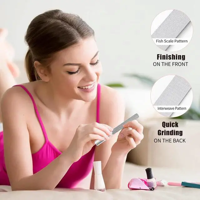 Alt view image 5 of 6 - Heavy Duty Nail File for Men and Women, Reusable Stainless Steel Fingernail Files, Double Sided Stainless Steel Nail File with Leather Case, Great for Home and Salon 2PCS
