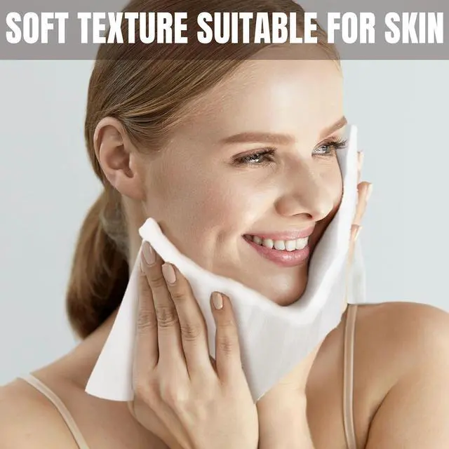 Alt view image 4 of 6 - 12 Pcs Individually Wrapped Facial Cleansing Muslin Cloths Travel Size Face Cotton Cloths Reusable Makeup Remover Wipes Exfoliating Muslin Washcloths for Skin Care(White)