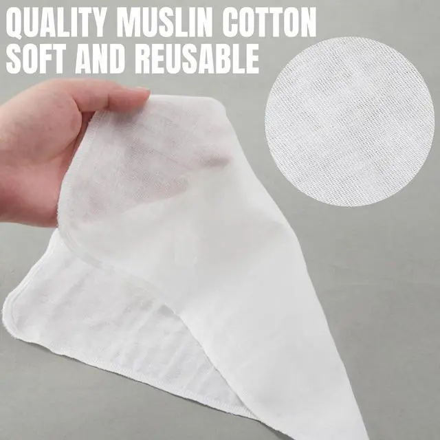 Alt view image 2 of 6 - 12 Pcs Individually Wrapped Facial Cleansing Muslin Cloths Travel Size Face Cotton Cloths Reusable Makeup Remover Wipes Exfoliating Muslin Washcloths for Skin Care(White)