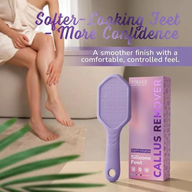 Alt view image 7 of 7 - SILKLE Nano Glass Foot File - Foot Callus Remover for Feet & Foot Scrubber | Silicone Grip for Non-Slip Control - Foot Scrubber for Dead Skin, Heel Scraper for Cracked Heels & Foot Exfoliator - Purple
