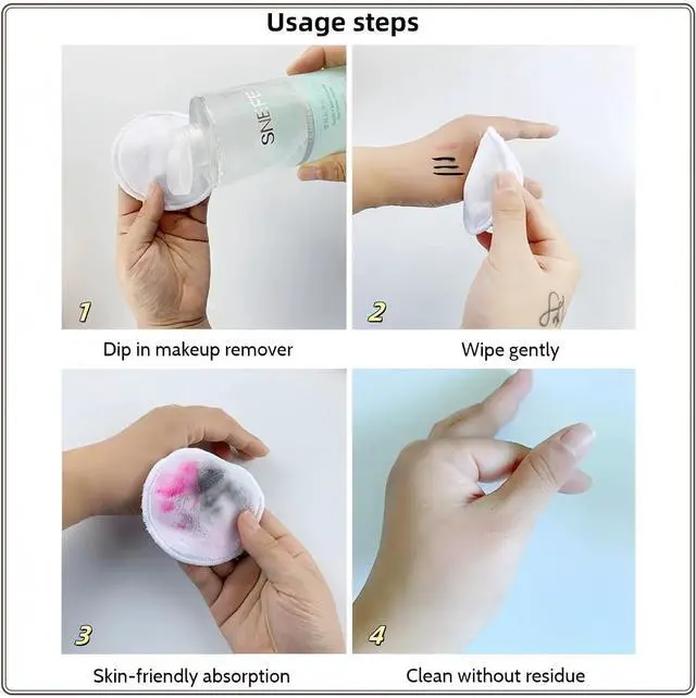 Alt view image 3 of 7 - Reusable Makeup Remover Pads - 7 Pcs Soft Cotton Rounds for Face with Friendly Bamboo Fiber, Washable Makeup Remover Cloth for All Skin Types - Ideal for Facial Cleansing (7 Colour)