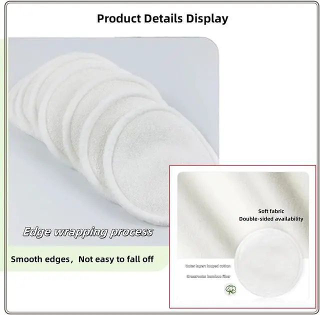 Alt view image 5 of 7 - Reusable Makeup Remover Pads - 7 Pcs Soft Cotton Rounds for Face with Friendly Bamboo Fiber, Washable Makeup Remover Cloth for All Skin Types - Ideal for Facial Cleansing (7 Colour)