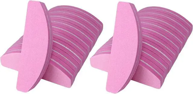 Main image of 20 PCs Nail Buffers, Double Sided Nail Files Buffer Blocks 100/180 Grit Portable Washable Sanding Buffing File Arc Shape (Pink)
