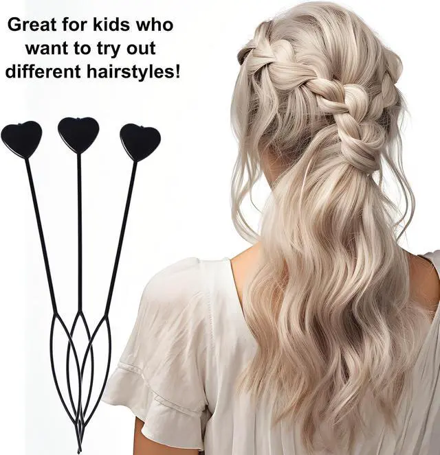 Alt view image 3 of 7 - 12-Pack Hair Pull Through Tool, Hair Beader for Braids with Beads, Ponytail Maker Styling Loop for Girls