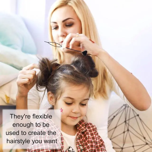 Alt view image 5 of 7 - 12-Pack Hair Pull Through Tool, Hair Beader for Braids with Beads, Ponytail Maker Styling Loop for Girls