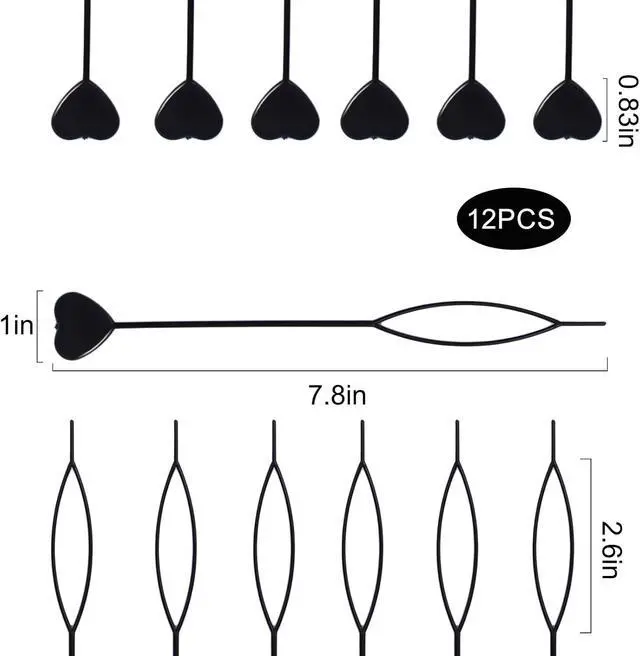 Alt view image 2 of 7 - 12-Pack Hair Pull Through Tool, Hair Beader for Braids with Beads, Ponytail Maker Styling Loop for Girls