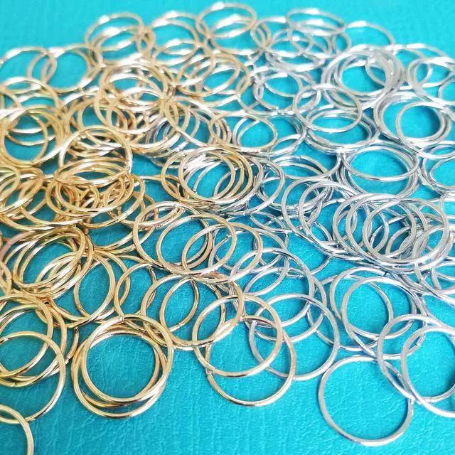 Alt view image 2 of 7 - 200 Pack Hair Braid Rings Hair Hoops Braid Hair Clip Accessories | for Women and Girls Dreadlocks, 2 Color( Gold and Sliver)