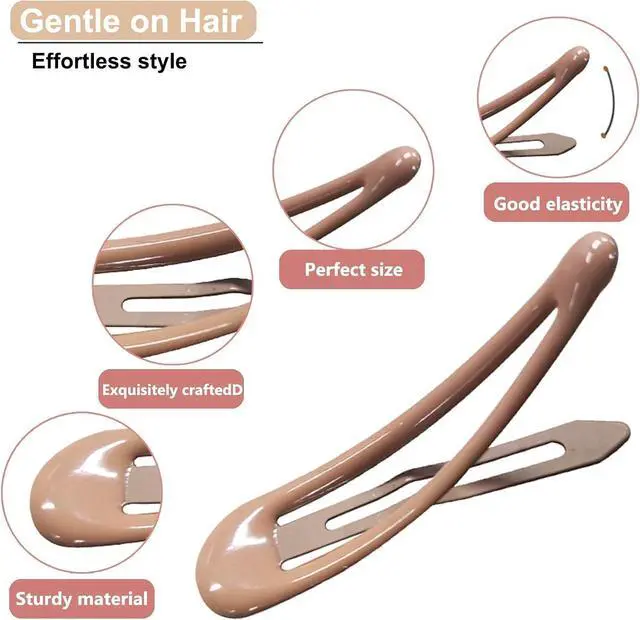Alt view image 3 of 6 - 20PCS Small Metal Barrettes for Women - Snap Hair Clips for Thin & Thick Hair, 1.97 Inch No Slip Hair Clips (White Black Beige Brown Coffee)