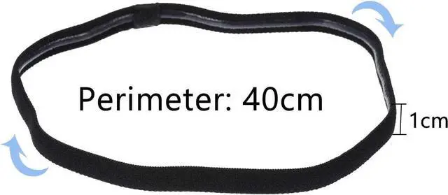 Alt view image 3 of 7 - Sumind 4 Pieces Thick Non-Slip Elastic Sport Headbands, Elastic Silicone Grip Exercise Hair and Sweatbands for Yoga