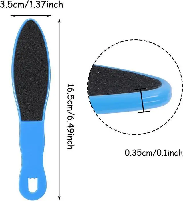 Alt view image 2 of 5 - 3pcs Foot File Callus Remover with Double-Sided Sand Paper Reusable Foot Scraper Pedicure Tool Foot Rasp Multi Purpose Feet Care Kit for Exfoliator Remover Dead Skin Hard Skin Calluse (Blue)