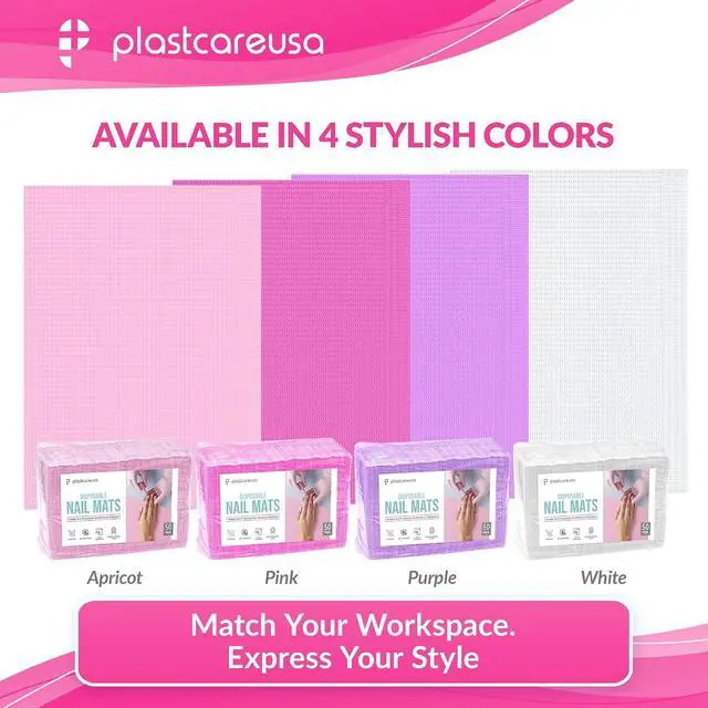 Alt view image 5 of 5 - Disposable Nail Mats 50 Pcs - Salon Paper Towel and Table Cover for Nail Tech - 3 Ply Waterproof Manicure Prep Pads - Acrylic Art Supplies and Accessories (Pink)