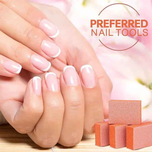 Alt view image 7 of 8 - Maryton Mini Nail Buffer Blocks - 80/100 Grit for Acrylic Nails, 50 Count | Professional Salon Orange Buffers, Buff Nails Prior to Application of Gel Polish, Acrylic, Manicure