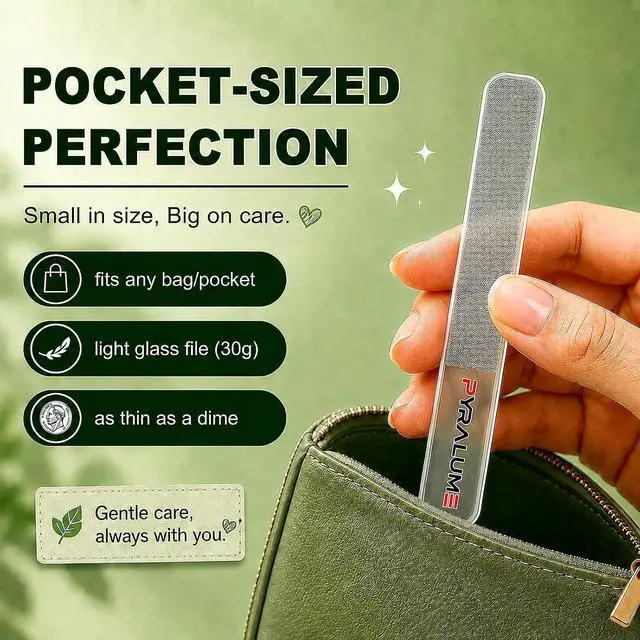 Alt view image 5 of 7 - Glass Nail File for Natural Nails, 2 Pcs | Long-Lasting Natural Shine, Premium Tempered Glass, Easy to Clean & Reusable, Portable Nail Care Tool, Salon-Grade Nail Kit