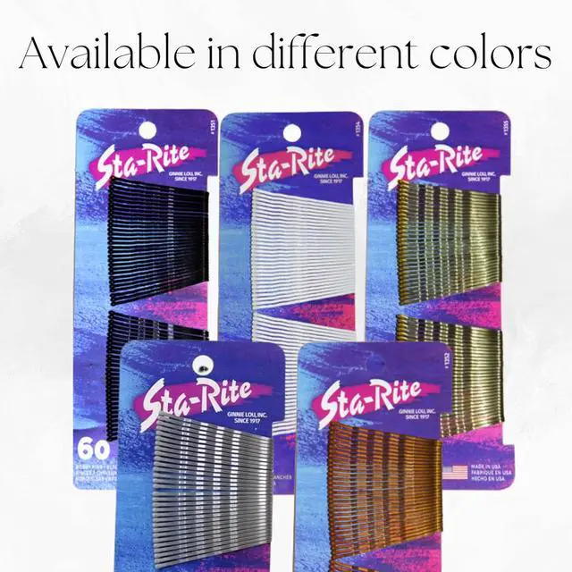 Alt view image 7 of 7 - Sta-Rite White Bobby Pins - 60 count | Secure Grip Non-Slip Hair Pins for Updos that blends with Platinum Blonde, Silver and Grey Hair - Made In USA