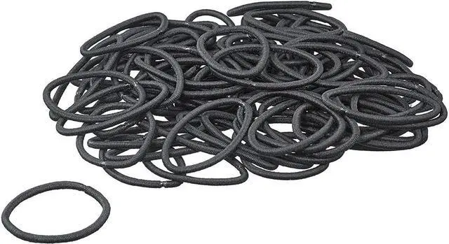 Alt view image 3 of 4 - Scunci Thick Hair Black Elastics, All day strong hold No-Damage, 5mm thickness, 24-Pieces per pack (2-Pack)