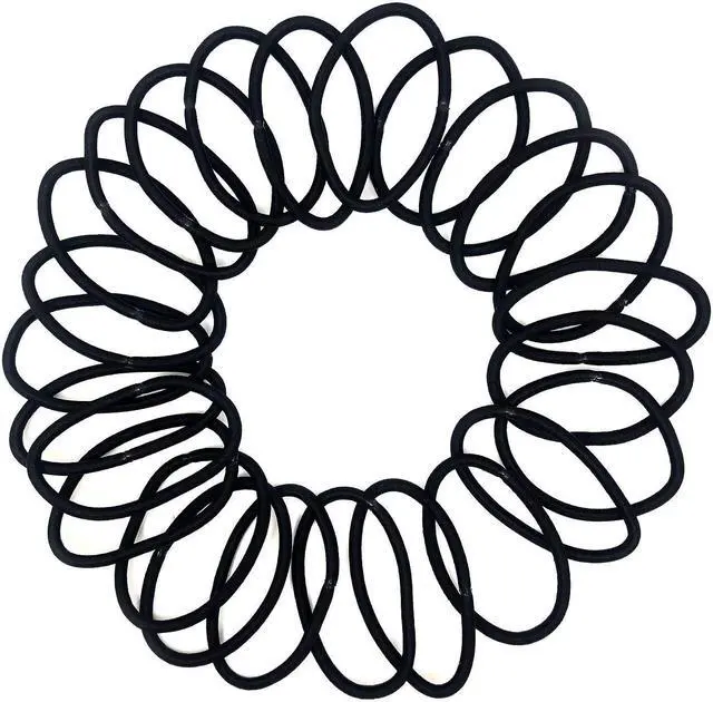Alt view image 2 of 4 - Scunci Thick Hair Black Elastics, All day strong hold No-Damage, 5mm thickness, 24-Pieces per pack (2-Pack)