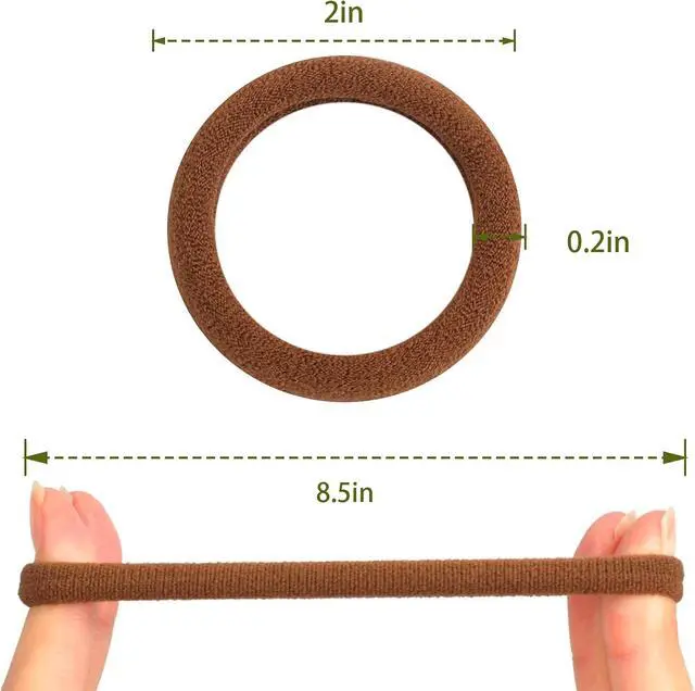 Alt view image 3 of 7 - Hair Ties for No Damage, 100 PCS Soft Seamless Cotton | Nylon Elastic Ponytail Holders, Rubber Bands for Thick Hair, Hair Accessories for Girls & Women