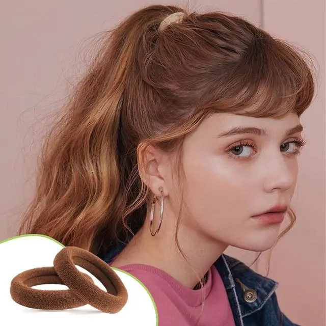 Alt view image 5 of 7 - Hair Ties for No Damage, 100 PCS Soft Seamless Cotton | Nylon Elastic Ponytail Holders, Rubber Bands for Thick Hair, Hair Accessories for Girls & Women