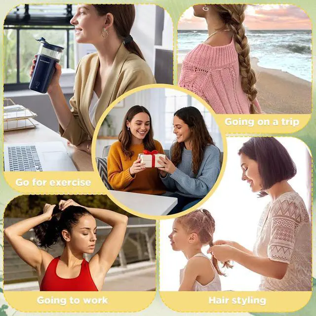 Alt view image 6 of 7 - Hair Ties for No Damage, 100 PCS Soft Seamless Cotton | Nylon Elastic Ponytail Holders, Rubber Bands for Thick Hair, Hair Accessories for Girls & Women