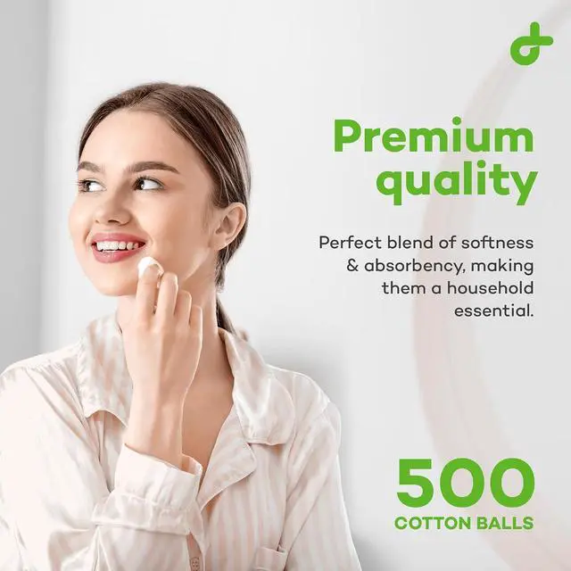 Alt view image 5 of 7 - Dealmed Cotton Balls - Soft Medical Cotton Balls - 500 Count | 100% Pure, Non Sterile, Round Shape, White, Highly Absorbent, Resealable Zip Bag, Makeup Removal, Wound Care, Craft Use