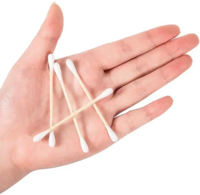 Alt view image 2 of 7 - 500 Count Cotton Swabs with Strong Bamboo Sticks by Xumzee, Pure Natural Cotton Heads, Biodegradable, Cruelty-Free Cotton Buds